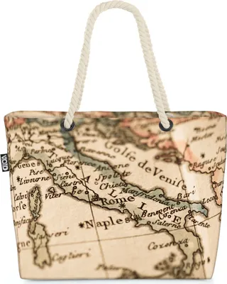 Produktbild von VOID Italien Landkarte Map Strandtasche Shopper 58x38x16cm 23L XXL Einkaufstasche Tasche Reisetasche Beach Bag