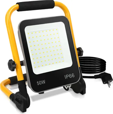 Immagine prodotto di Jiubiaz proiettore treppiede 50W LED proiettore faretto da costruzione con spina