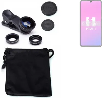Produktbild von K-S-Trade Smartphone Kamera Linsen Set Kompatibel mit Xiaomi Mi Note 10 Pro 3in1 Clip-On Kamera Adapter Macro Weitwinkel FishEye Fischauge Objektiv
