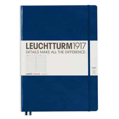Produktbild von Leuchtturm1917 Notizbuch A4 slim marine liniert