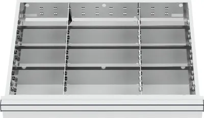 Produktbild von STIER Schubladeneinteilung Metalleinteilung BLH 75 mm Innenmaß 600x450 mm 12 Fächer 6 x TW 175