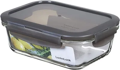 Imagen del producto de Recipientes de vidrio LocknLock para conservar alimentos en el horno, con tapa | 630 ml | 175 x 130 x 64 mm | Modelo LLG428G