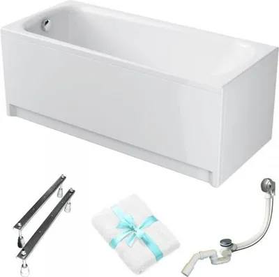 Produktbild von Cersanit | Badewanne - Rechteckbadewanne Nao - 170 X 70 Cm - Mit Weißer Verkleidung - Acryl - Siphon Und Füße