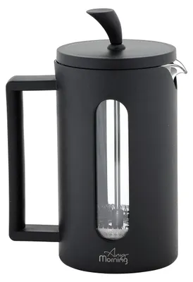 French Press Kaffeemaschine 600 ml, Borosilikatglas, Schwarz