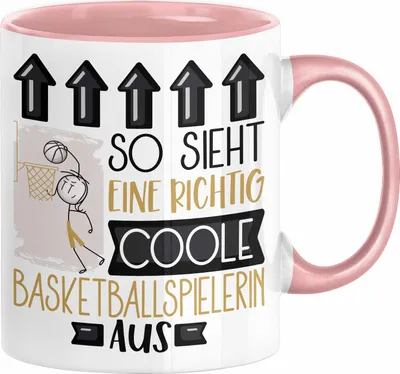 Produktbild von Basketballspielerin Geschenk Tasse Lustig Geschenkidee für Basketballspielerin Geburtstag So Sieht Eine Richtig Coole Basketballspielerin Aus Frauen Spruch (Rosa)