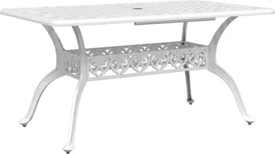 Produktbild von vidaXL Gartentisch Weiß 150x90x72 cm Aluminiumguss