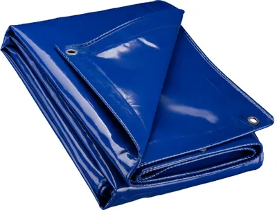 Zdjęcie produktu dla Plandeka odporna na warunki atmosferyczne Wiltec niebieska, plandeka wodoodporna z oczkami 3 x 4 m, plandeka poliestrowa 650 g/m², plandeka ogrodowa odporna na promieniowanie UV, wytrzymała plandeka ochronna z powłoką PVC