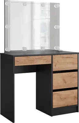 Produktbild von Schminktisch Vicco Sherry Anthrazit/Goldkraft Eiche 90 x 75 cm mit Spiegel & LED-Beleuchtung, Model 52032