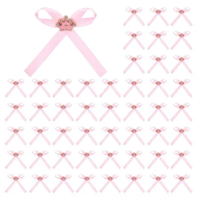 50 Schleifenbänder, rosa, 8 x 7,1 cm, für Geschenke und Dekoration