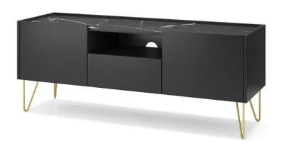 Produktbild von AX LIVING TV Lowboard Schwarz Acalia 144 cm Modern in Schwarz
