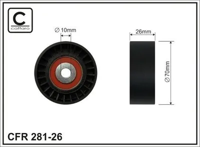 Produktbild von CAFFARO 281-26 Umlenkrolle Keilrippenriemen 70mm für FORD MONDEO IV Turnier (BA7) S-MAX (WA6) GALAXY (WA6) MONDEO IV (BA7) für LAND ROVER