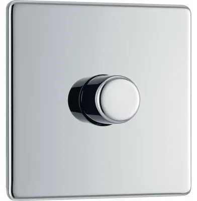 Obrázek produktu pro Stmívač světla jednopólový - 400 W - Trailing-edge - Leštěný chrom - 2-cestné spínání