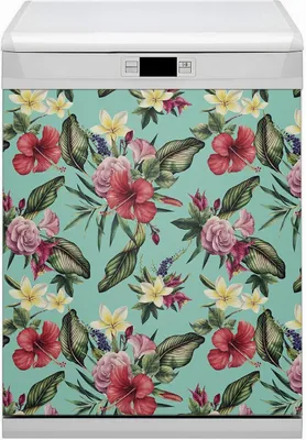 Produktbild von Küche Dekorative Magnete  Magnet Folie für Geschirrspüler 60x80 cm   - Blätter und Blüten