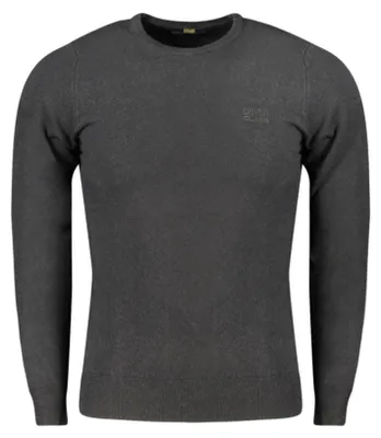 Produktbild von Herrenpullover Schwarz: Langarmshirt mit Stickerei und Rundhals