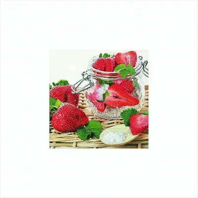 Produktbild von Serviette 33x33 Erdbeere Sweet