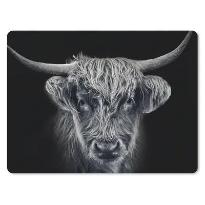 Produktbild von MuchoWow® Mauspad Mousepad Schottischer Highlander - Schwarz - Kuh - Tiere 23x19 cm - Mousepads - Maus Mat - Pad - Mausunterlage - Schreibtischunterlage - Mauspad