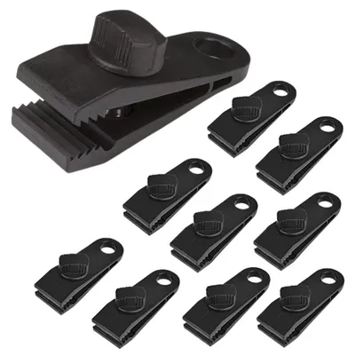 Produktbild von Planenclips 10Stk, wasserdicht, für Bootsabdeckungen & Markisen, Camping-Zubehör, schwarz