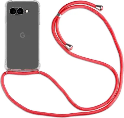 Produktbild von Handykette für Google Pixel 9A Serie Handyhülle mit Band Hülle Kordel Bumper in Rot