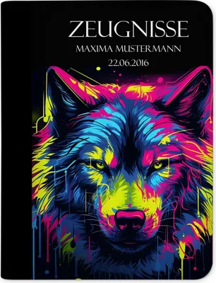 Produktbild von Zeugnismappe, Dokumentenmappe, Ordner A4, Wolf Neon