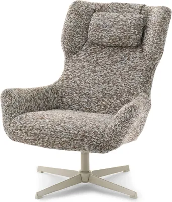 A studio shot of a swivel chair.