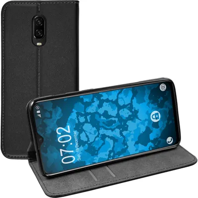 Produktbild von PhoneNatic Kunst-Lederhülle kompatibel mit  OnePlus 6T - Book-Case schwarz Cover