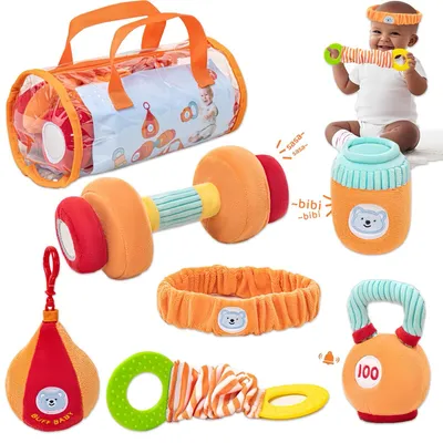 Immagine prodotto di Set di esercizi per neonati, composto da 6 elementi, per lo sviluppo dei sensi del bambino
