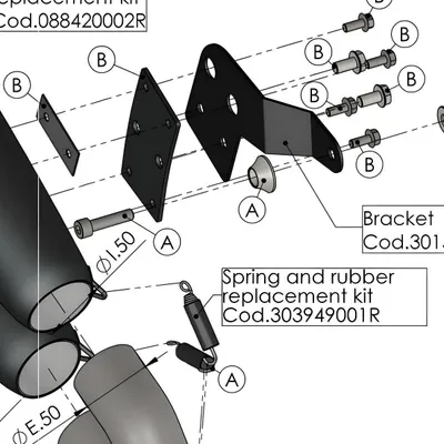 Immagine prodotto di Staffa di scarico LeoVince ricambio viti staffa set per Honda CB 1000 R anno 2018