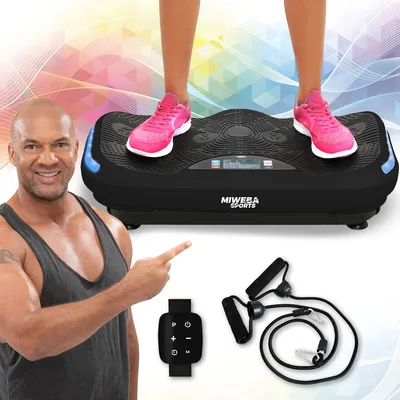 Produktbild von 4D Vibrationsplatte MV300 | Vibrotrainer - Fitnessgerät - Vibration - Fitness Training - Zubehör - 16 Stufen - Bluetooth - Lautsprecher (Schwarz)