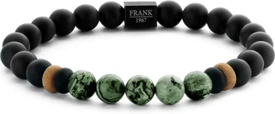 Produktbild von Frank 1967 - 7FB-0756 - kralenarmband heren - zwart groen