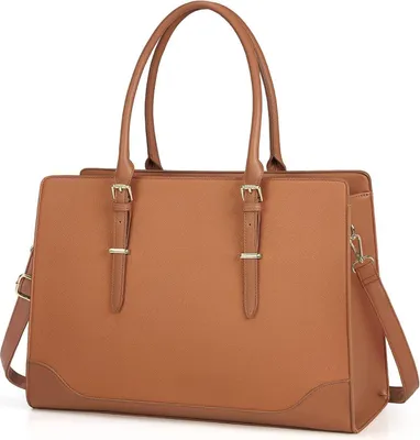 Produktbild von IGOLUMON Handtasche Damen Braun 15.6 Zoll Laptoptasche Kunstleder