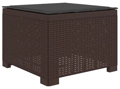 Image de vidaXL : Canapé de jardin pour 1 personne avec coussins, imitation rotin, en plastique PP, couleur marron