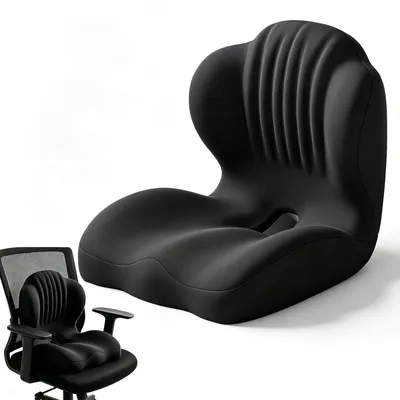 Immagine prodotto di Omgoods - Cuscino ergonomico a forma di L per seduta e schienale, adatto a sedie da ufficio e auto
