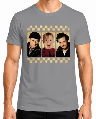 Obrázok produktu pre Kevin Alone at Home McCallister Classic Christmas Harry Marv Pánske tričko, sivá, M