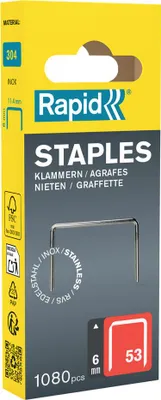 Image de Rapid Tools 40109509 Rapid Feindrahtklammern Typ 53, 6 mm, Kleinpackung