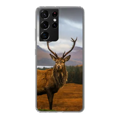 Produktbild von MuchoWow® Handyhülle Schutzhülle Hülle für Samsung Galaxy S21 Ultra Hirsche - Berge - Wasser - Landschaft - Tiere - Bäume Silikon Softcase Handy Hülle - Mobiltelefon