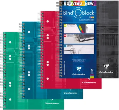 Produktbild von Clairefontaine 5x BIND'O BLOCK Konferenzblock A5 90 Blatt liniert Sortiert 8275C