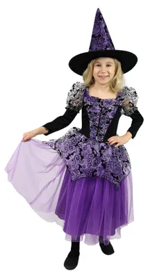 Immagine prodotto di Costume da strega per bambini, colore viola (taglia S)