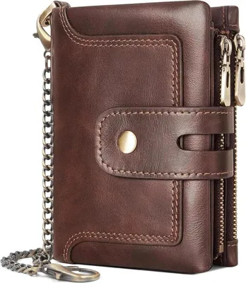 Image de REETEE Portefeuille RFID en cuir véritable pour hommes Compartiment pour cartes et monnaie Noir