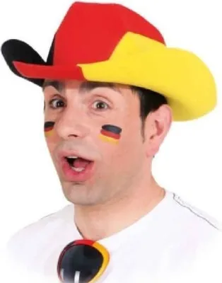 Produktbild von O28057 schwarz-rot-gold Damen Herren Deutschland-Cowboyhut