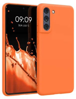 Produktbild von kwmobile Handyhülle für Samsung Galaxy S21 FE Hülle - TPU Case - Kabelloses Laden - Schutzhülle Cover in Fruity Orange