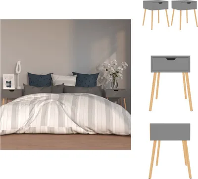 Produktbild von vidaXL Nachttische 2 Stk. Grau 40x40x56 cm Holzwerkstoff -  Nachttische