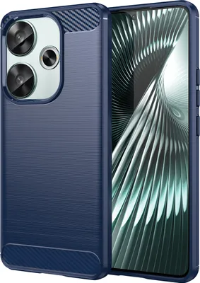 Produktbild von Hülle für Xiaomi Redmi Turbo 3 / Poco F6 Carbon-Faser Weich TPU Silikon Stoßfest Handyhülle Blau