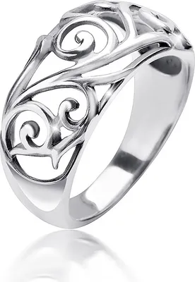 Produktbild von MATERIA Damen Ring floral 925 Sterling Silber antik breit massiv 4,7g e Fertigung #SR-107