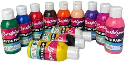Produktbild von Acrylfarben Set 12 Farben - 100 ml - hochpigmentiert - ideal für kreative Anwendungen - Vemera