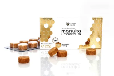 Produktbild von Manuka Honig Bonbon Lutschpastillen MGO 550+, 22g Larnac