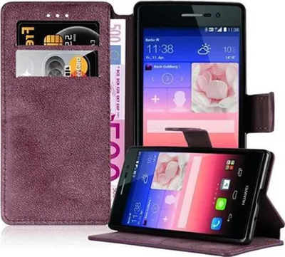 Produktbild von Cadorabo Hülle für Huawei ASCEND P7 Hülle in Rot Schutzhülle Handyhülle Etui Case Cover