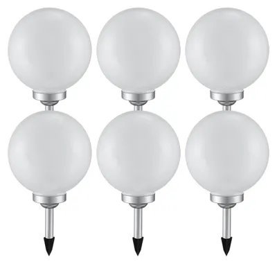 Produktbild von 6er Set LED Solarleuchte, Kugel weiß, H 65 cm