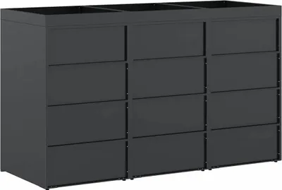 Obrázek produktu pro Úložný box na 3 popelnice Antracit 204 x 77,5 x 121,5 cm