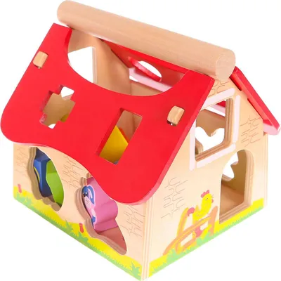 Obrázok produktu pre Drevený domček farmársky triedič s blokmi Ecotoys