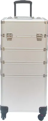 Produktbild von Aluminium-Schminkkoffer, Nagelkoffer, Schminkkoffer, Friseurwagen / Beauty-Casae / Trolley zur Aufbewahrung Ihrer Körperpflegeprodukte 4 in 1